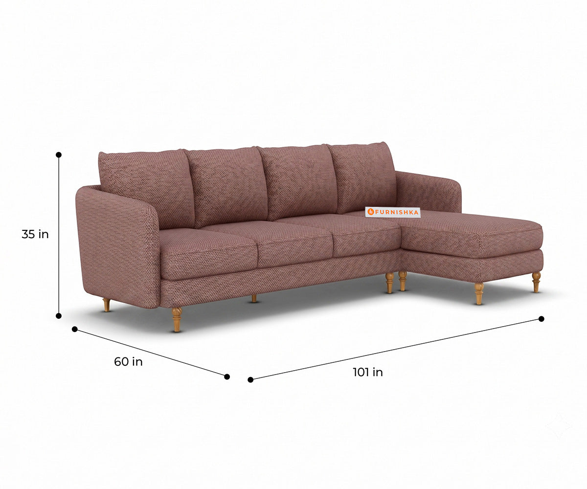 Flora 3 Seater Sectional Sofa RHS - Silver Grey