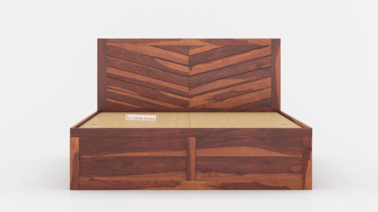 Chevora Box Bed in Sheesham - Queen Size