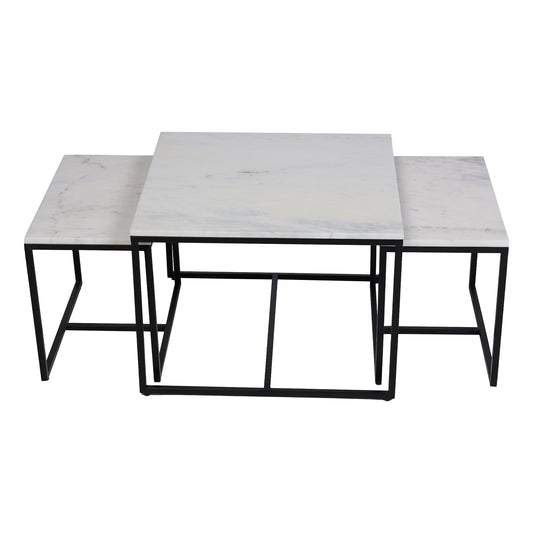 Arina Marble Nesting Coffee Table in Dark Bronze Finish - Furnishka