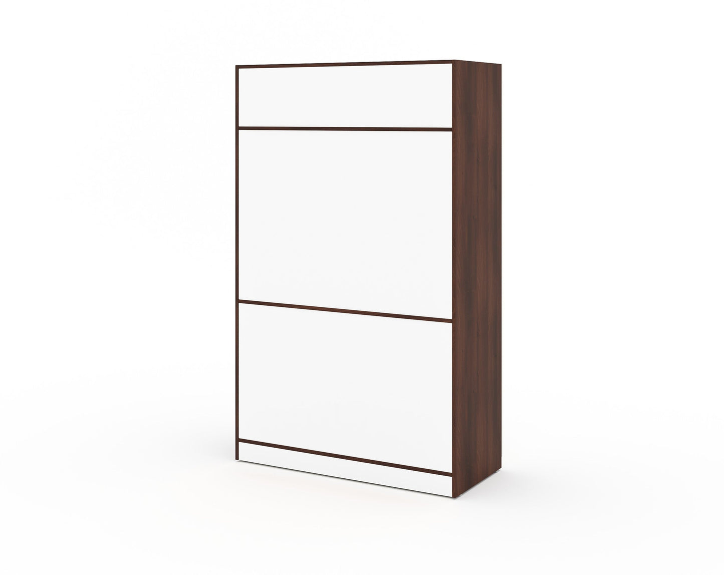 Markon 3 Door Wardrobe with Mirror - White & Walnut Finish - Furnishka