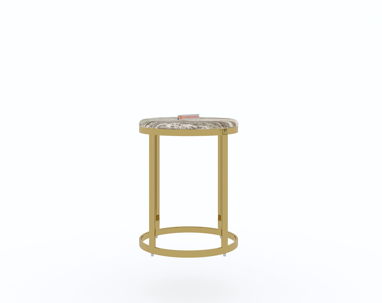 Arcus Side Table with Green Choco Marble Top - Furnishka
