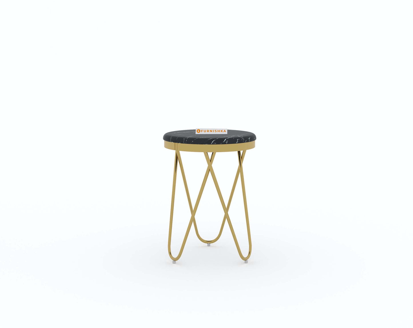 Clos Side Table with Black Engineered Marble Top - Furnishka