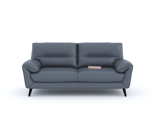 Suntory Leather 3 Seater Sofa - Ocean Blue Finish - Furnishka