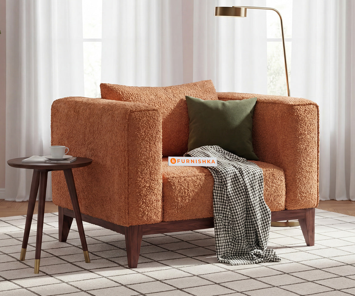Linda 1 Seater Sofa Set With Anthology Fabric Orange