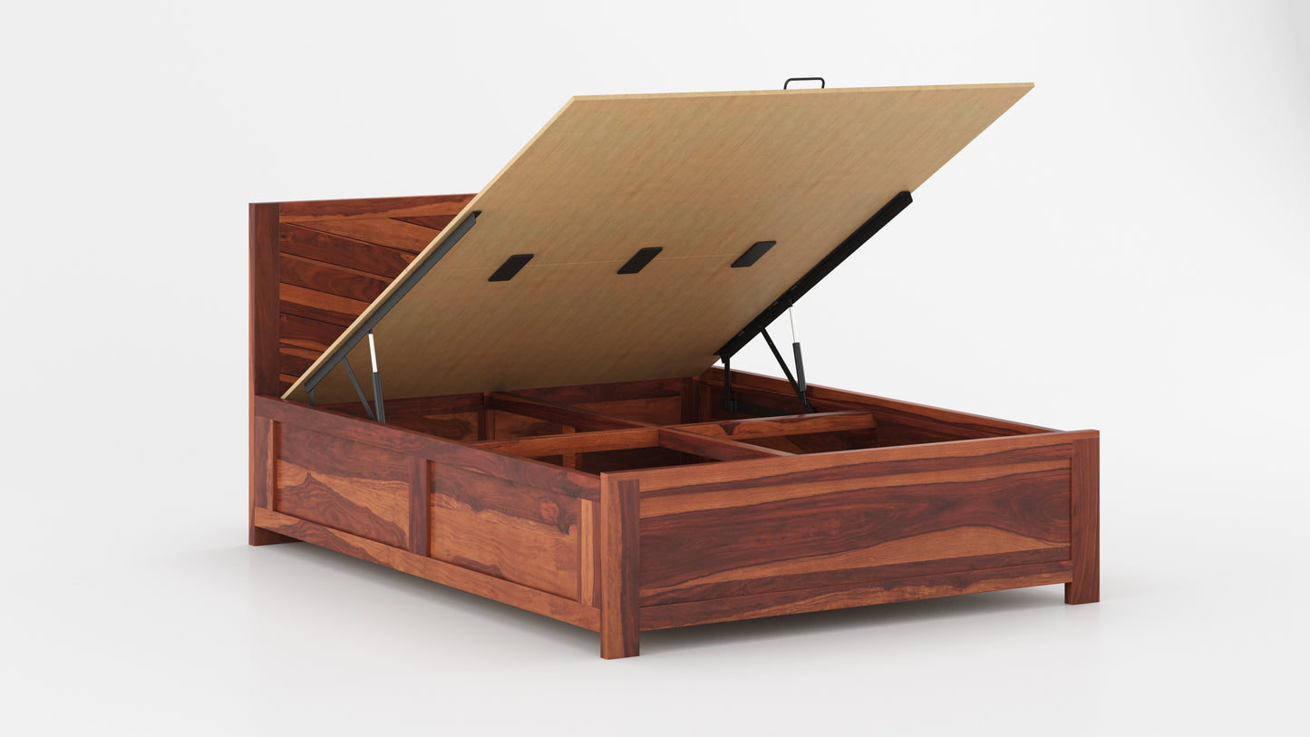 Chevora Hydraulic Bed in Sheesham - King Size