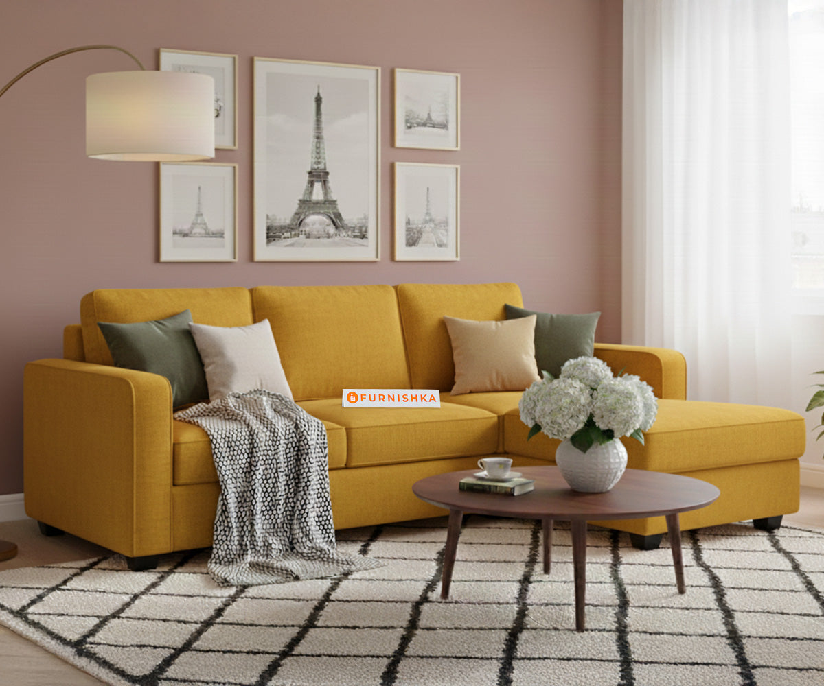 Melaka Sectional Sofa 2+L Seater RHS Mustard Yellow