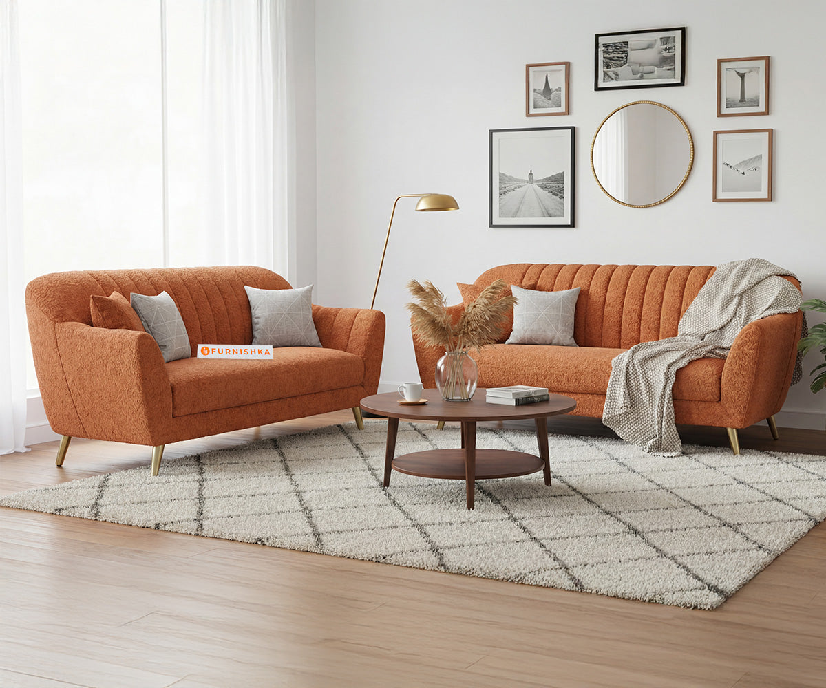 Marco 3+2 Seater Sofa Set With Anthology Fabric Orange
