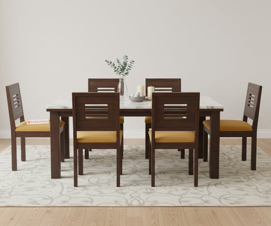 Zhera 6 Seater Dining Sets with Quartz Top