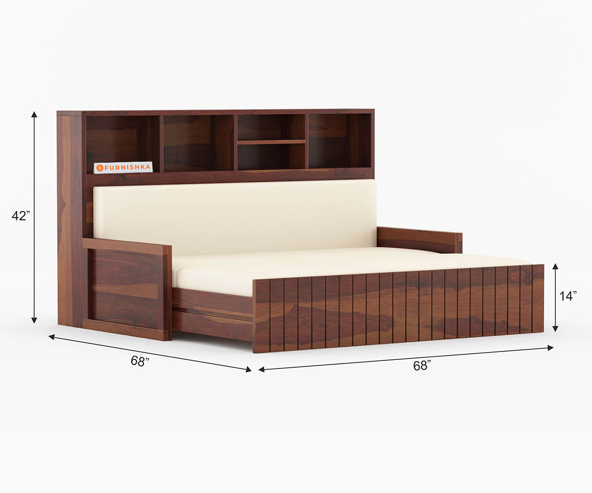 Akito Sheesham Wood Sofa Cum Bed
