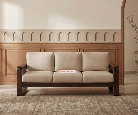 Aadhya 3 Seater Wooden Sofa With Cane