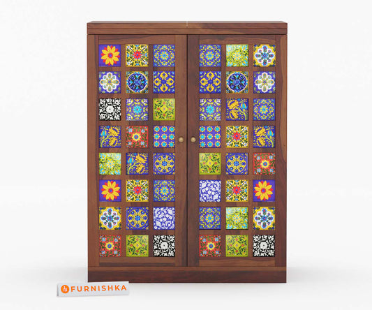 Ace Solid Sheesham Wood Bar Cabinet - Furnishka