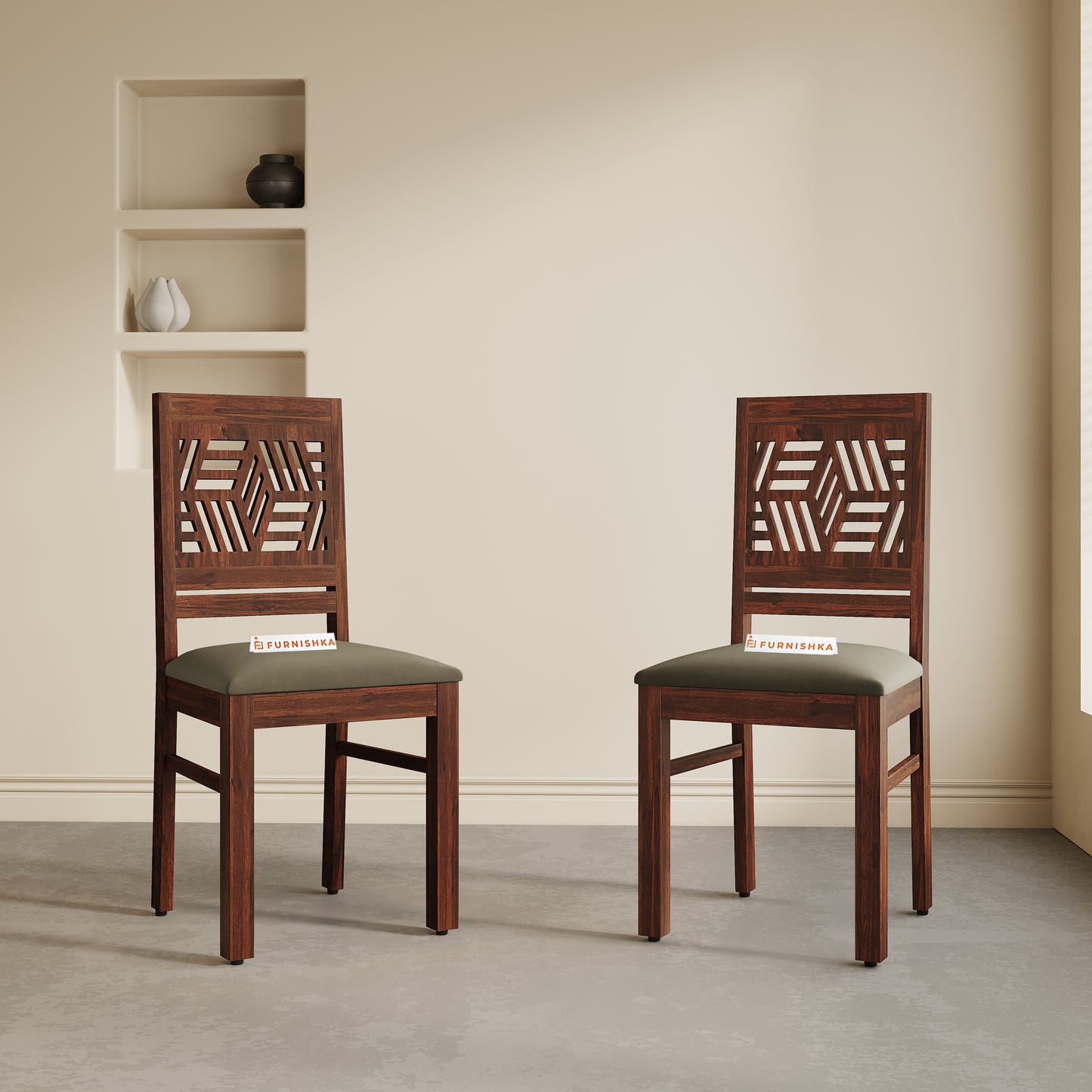 Adiva Sheesham Dining Chair Space Grey - Furnishka