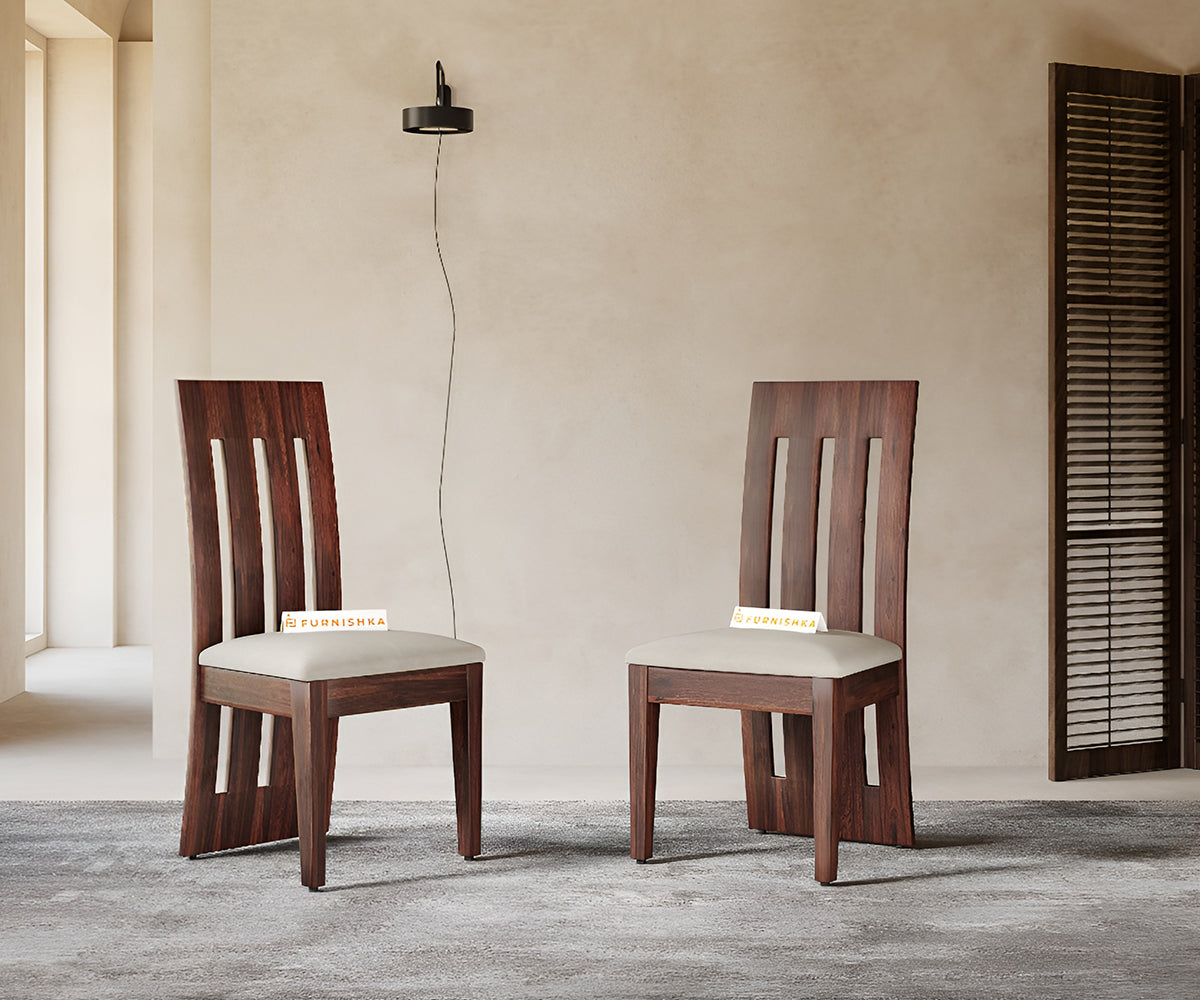 Akira Sheesham Dining Chair Light Beige - Furnishka