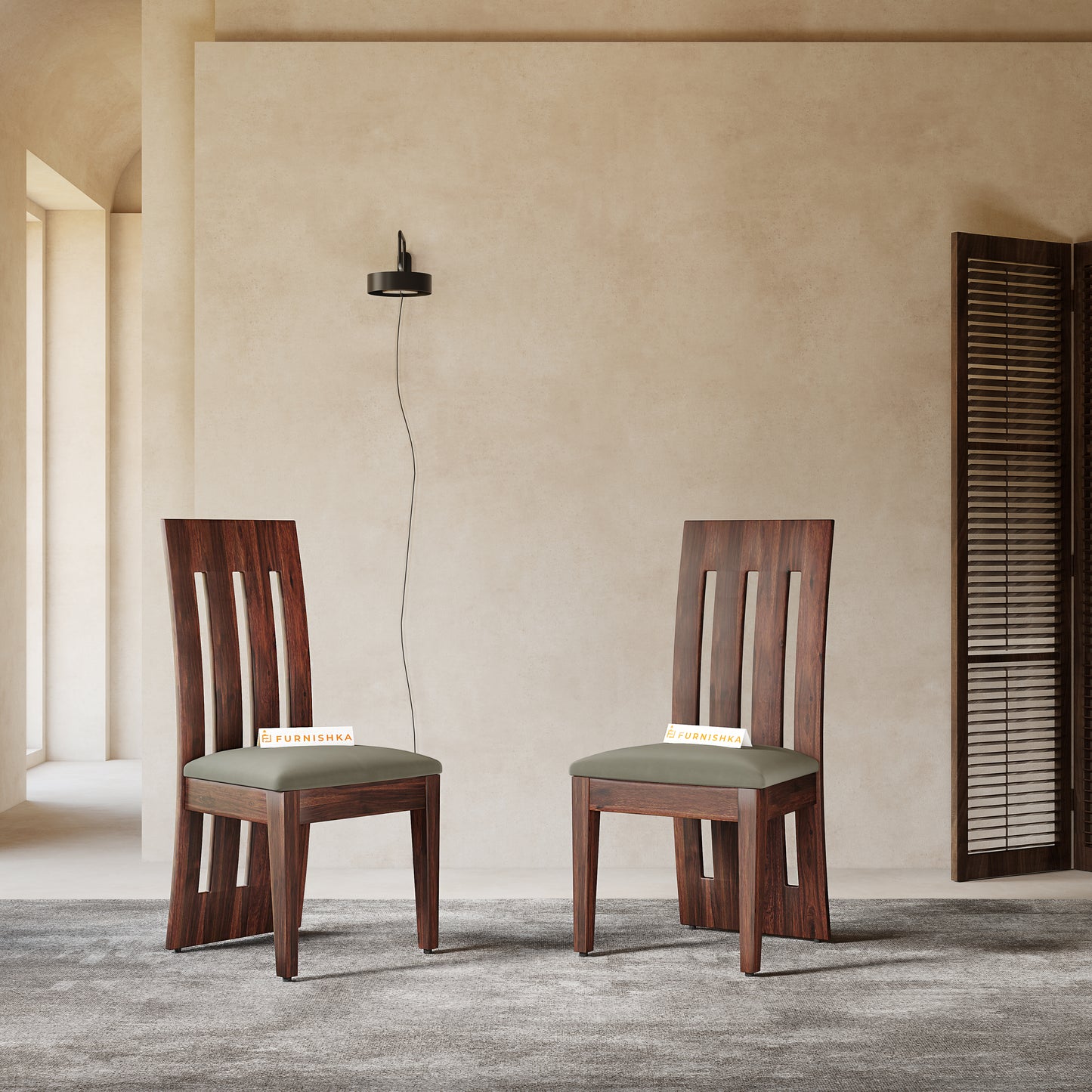 Akira Sheesham Dining Chair Pine Green - Furnishka