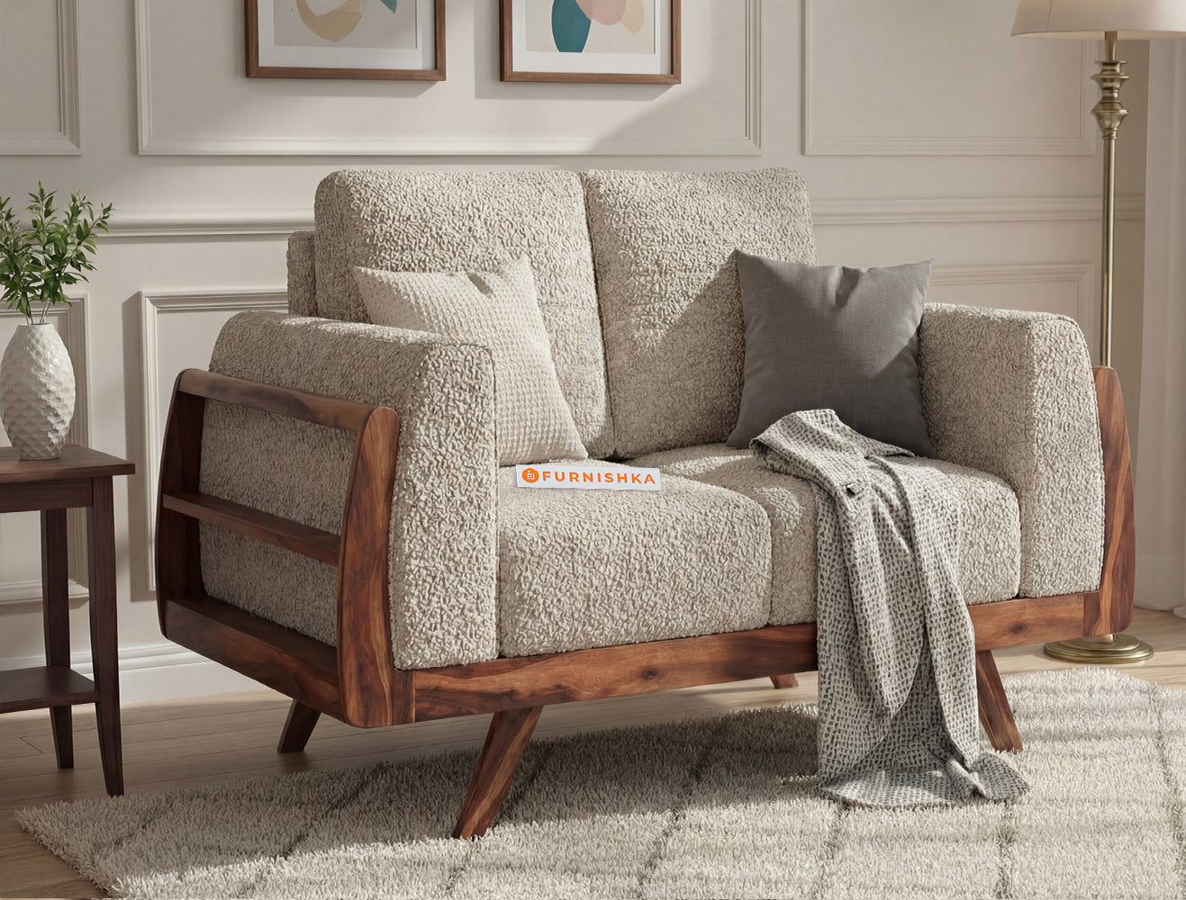 Amaari 2 Seater Sofa Set With Anthology Fabric Grey - Furnishka