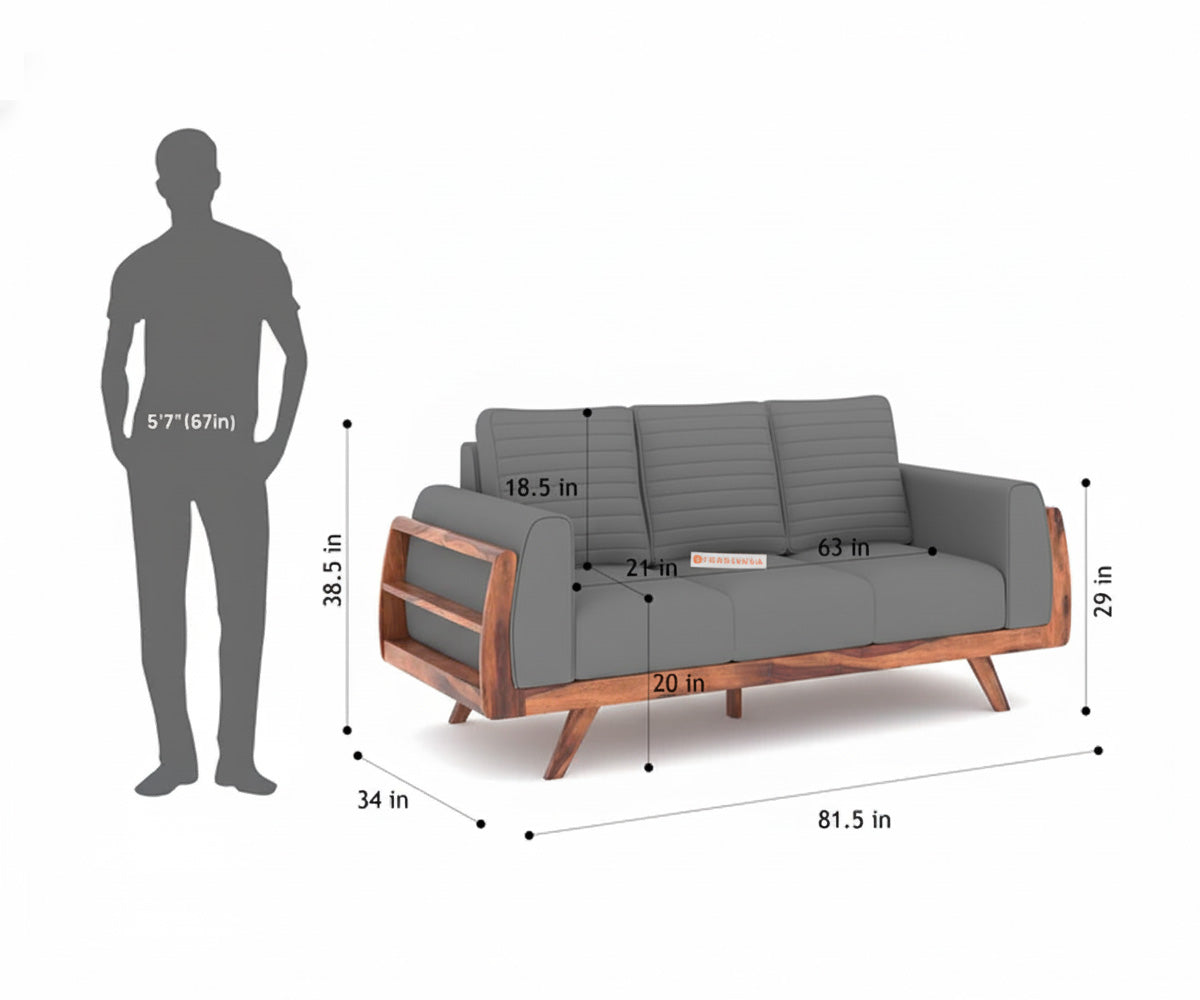 Amaari 3+2 Sofa Set Seater Trout Grey - Furnishka