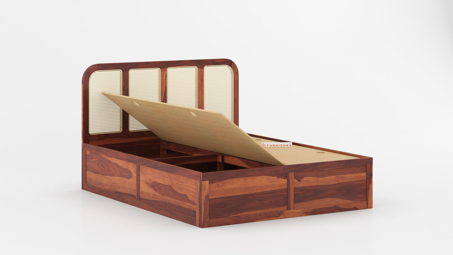 Amara Box Bed in Sheesham - King Size - Furnishka
