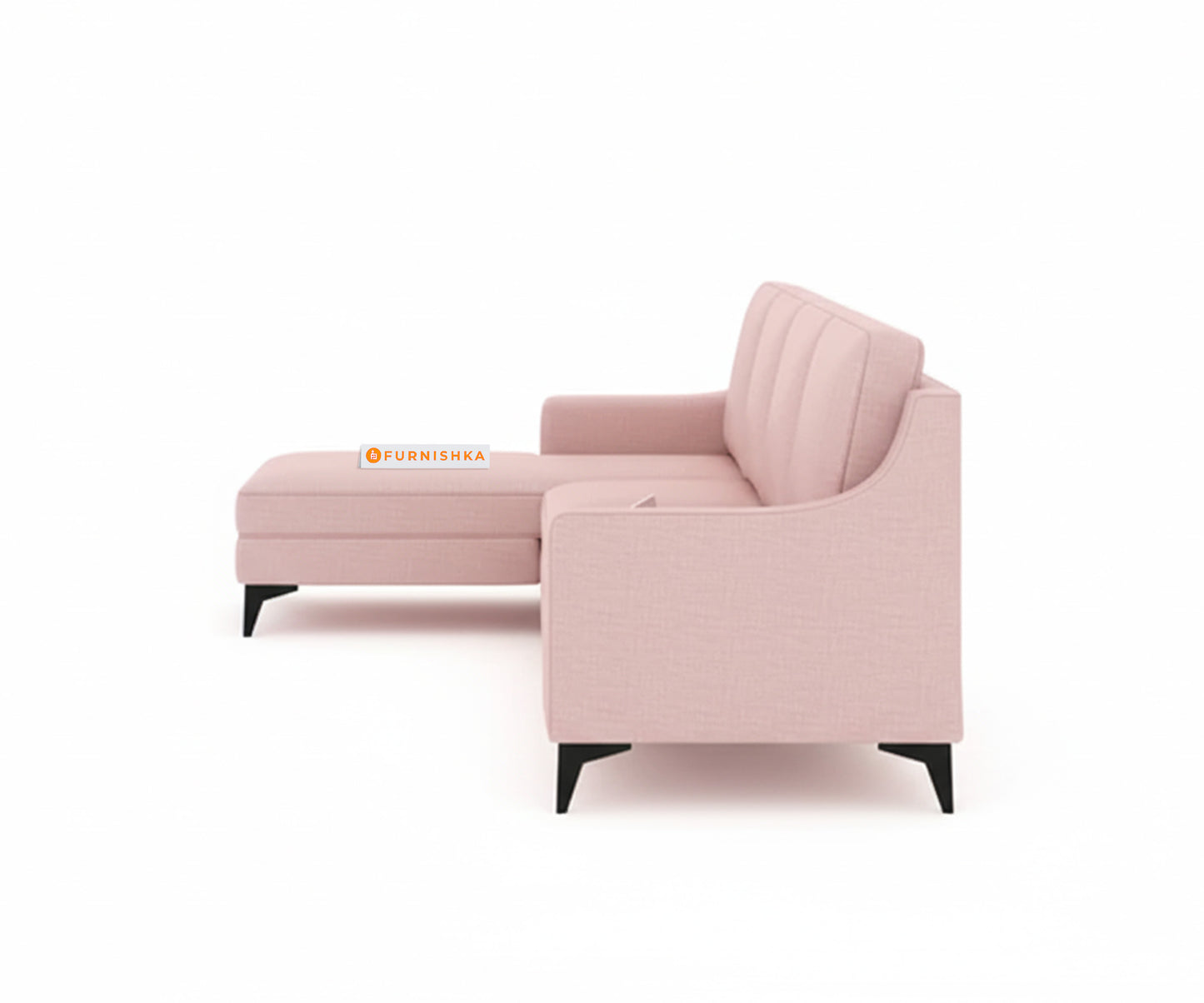 Arrasso 3+LHS Sectional Sofa - Flamingo Pink - Furnishka