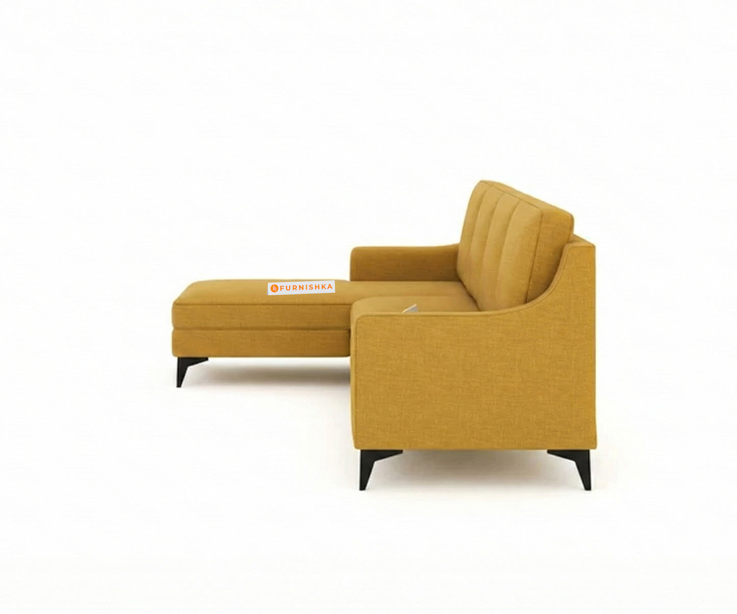 Arrasso 3+LHS Sectional Sofa - Mustard Yellow - Furnishka