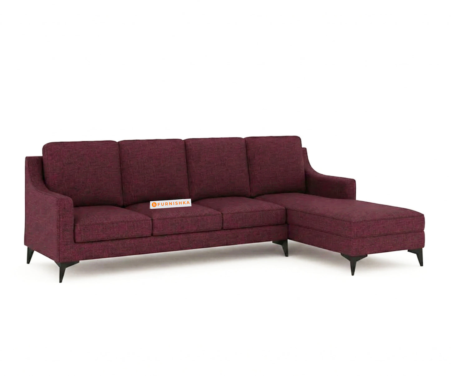 Arrasso 3+RHS Sectional Sofa - Dark Red Wine - Furnishka