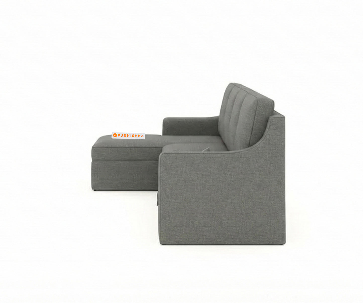Arrasso Sofa 3+L LHS Sofa cum Bed - Trout - Space Grey - Furnishka