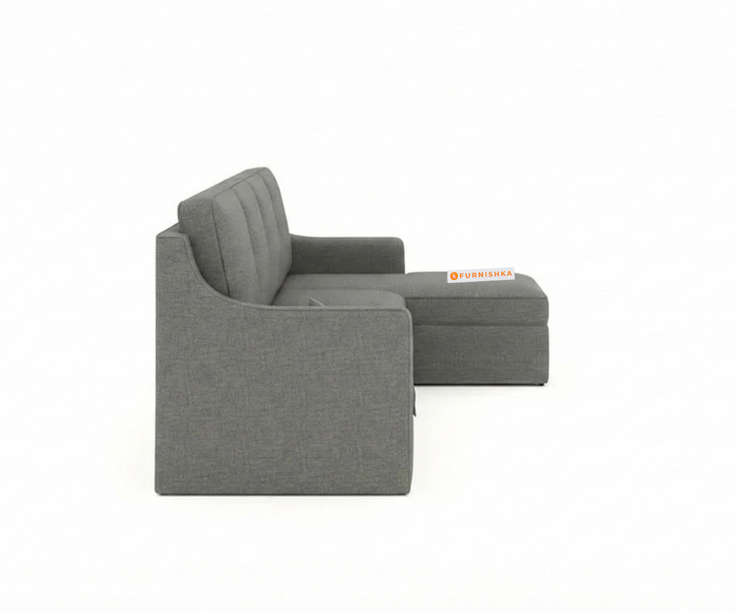 Arrasso Sofa 3+L RHS Sofa cum Bed - Trout - Space Grey - Furnishka