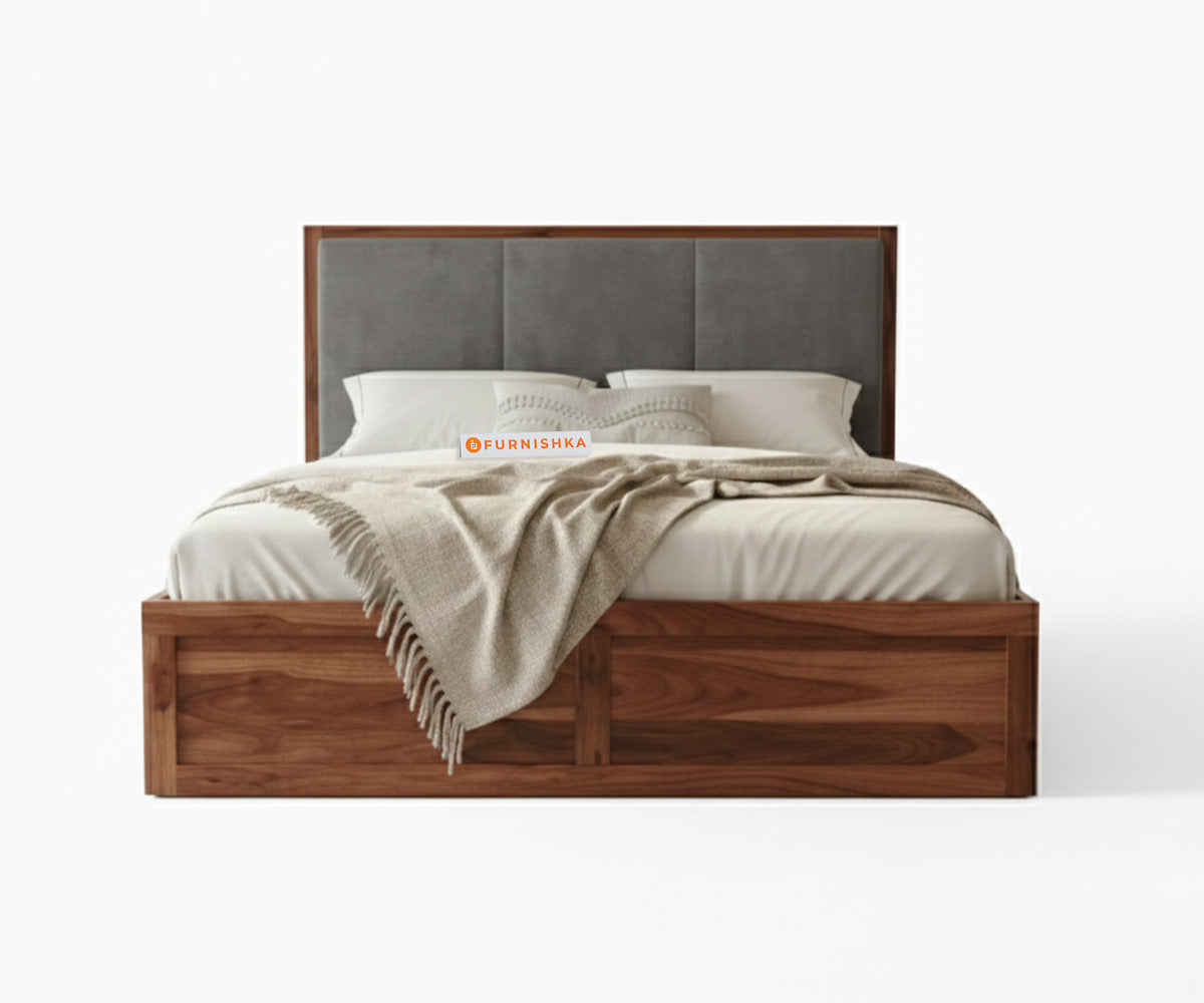 Ashlyn Sheesham Bed Box Storage - King Size Space Grey - Furnishka