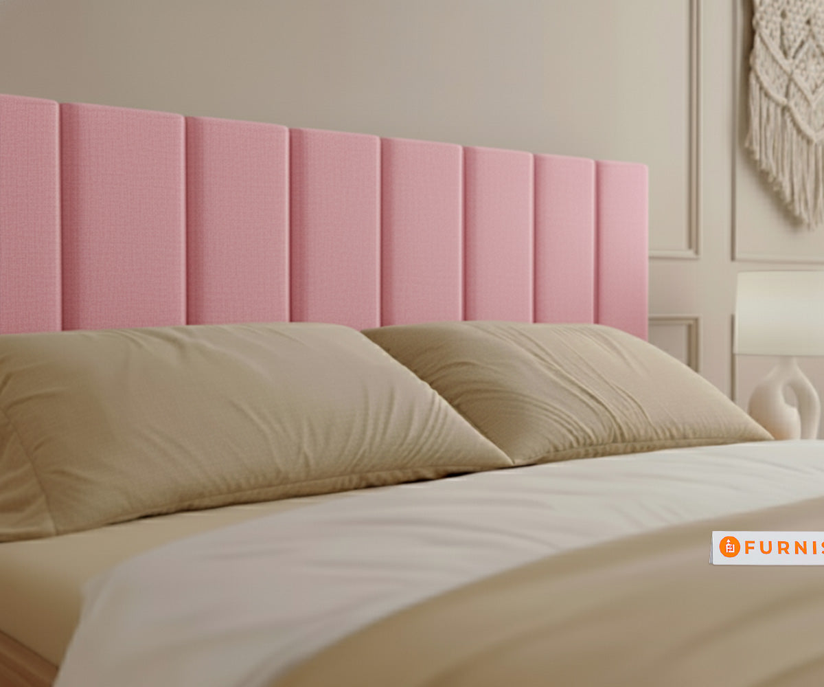 Augustus Real Teak Wood Hydraulic Bed King Size Flamingo Pink - Furnishka