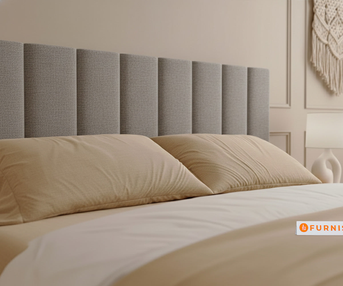 Augustus Real Teak Wood Hydraulic Bed King Size Space Grey - Furnishka