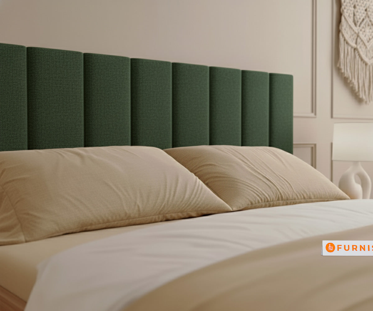 Augustus Real Teak Wood Hydraulic Bed Queen Size Pine Green - Furnishka