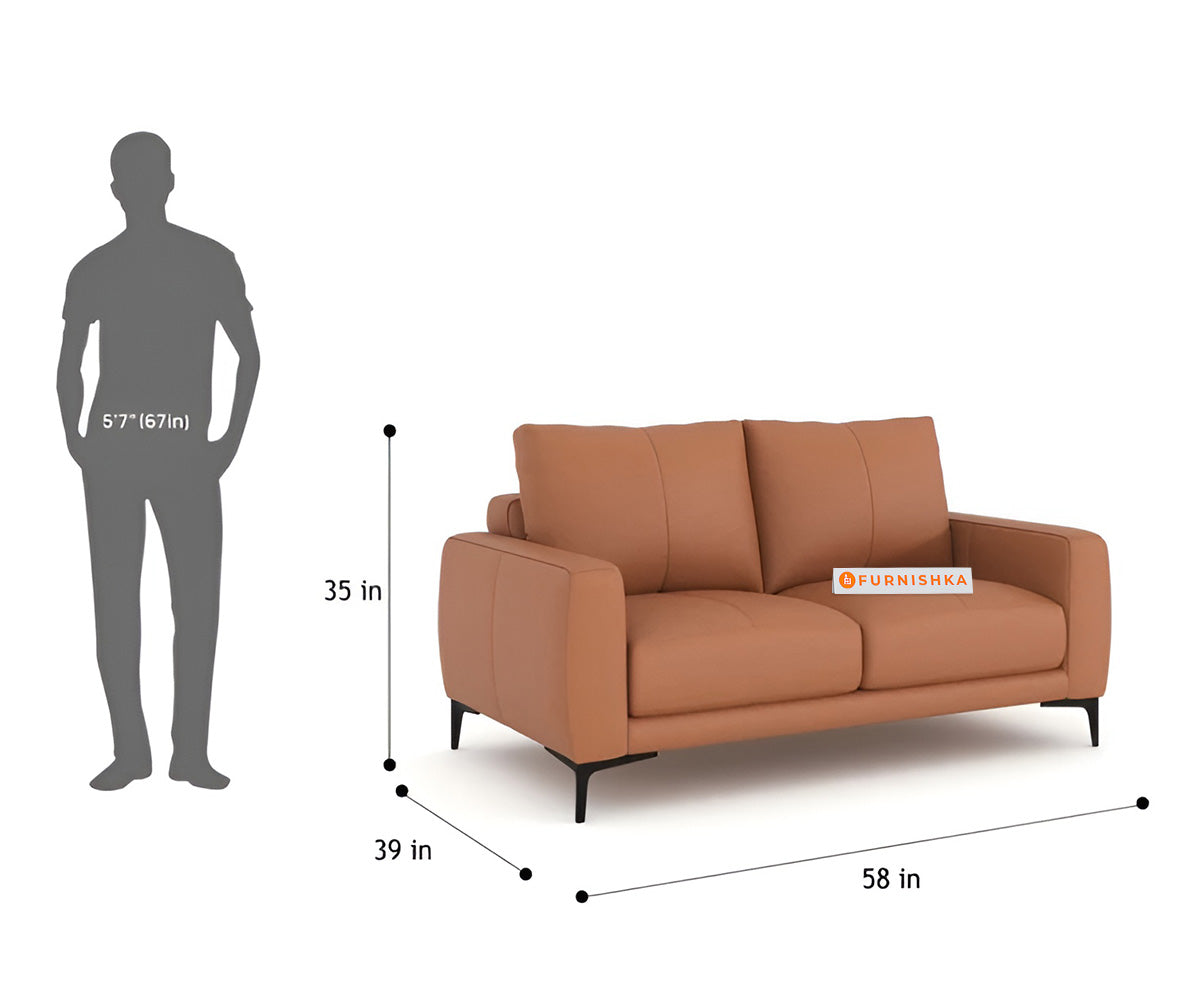 Balvin Leather 3+2 Seater Sofa - Furnishka