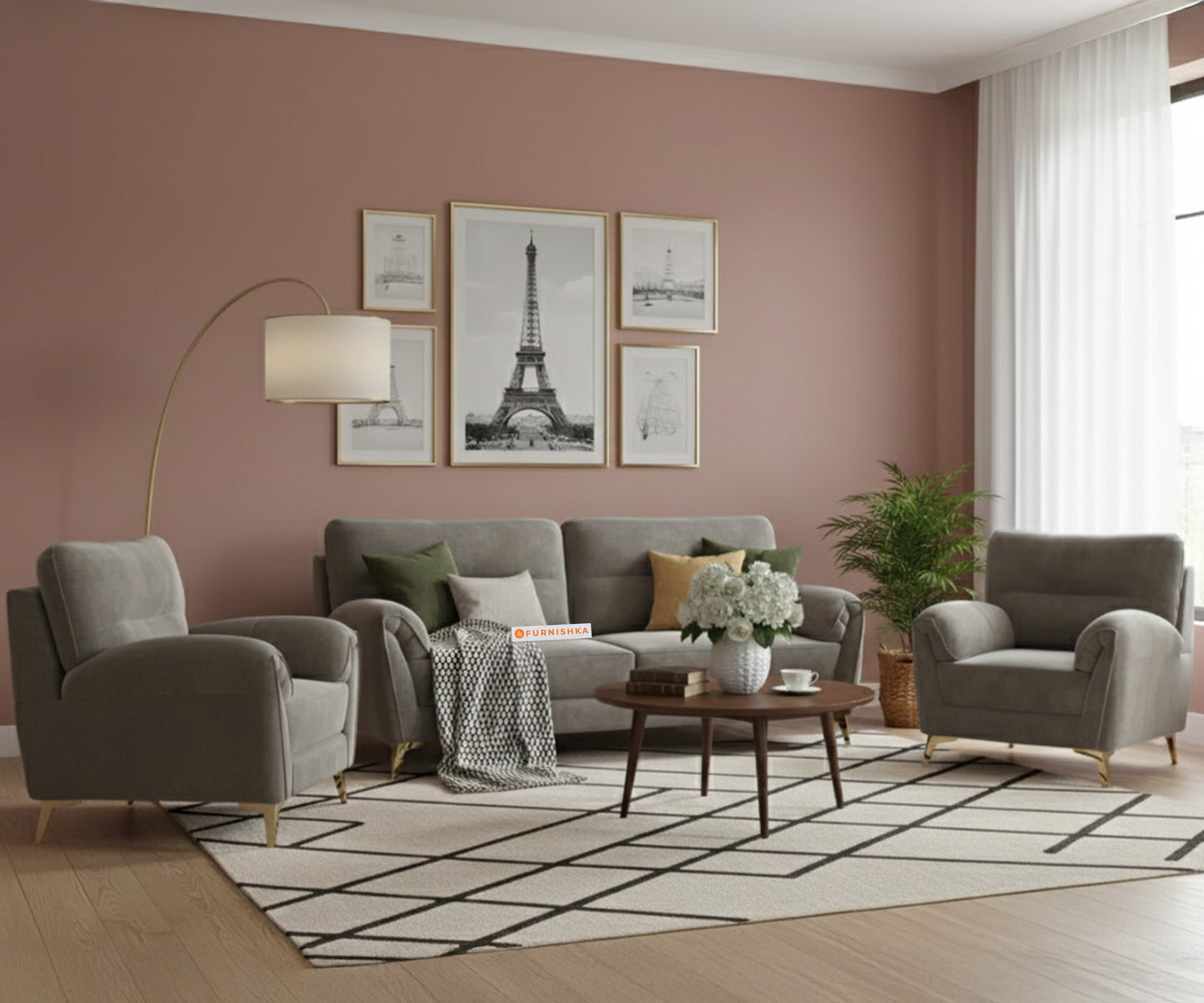 Bilance 3+1+1 Seater Sofa Set Space Grey - Furnishka