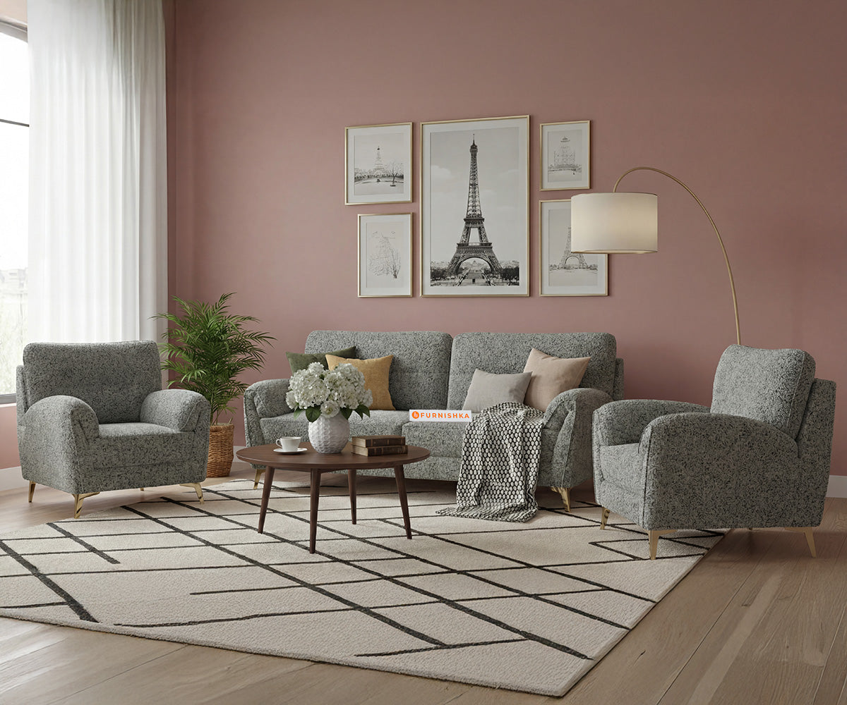 Bilance 3+1+1 Seater Sofa Set With Anthology Fabric Space Grey - Furnishka