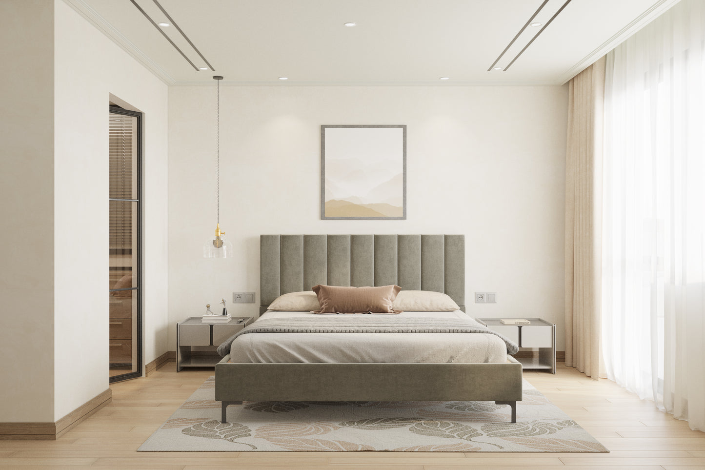 Augustus Bed (Fully Upholstered) 50+ colour options - Queen Size - Furnishka