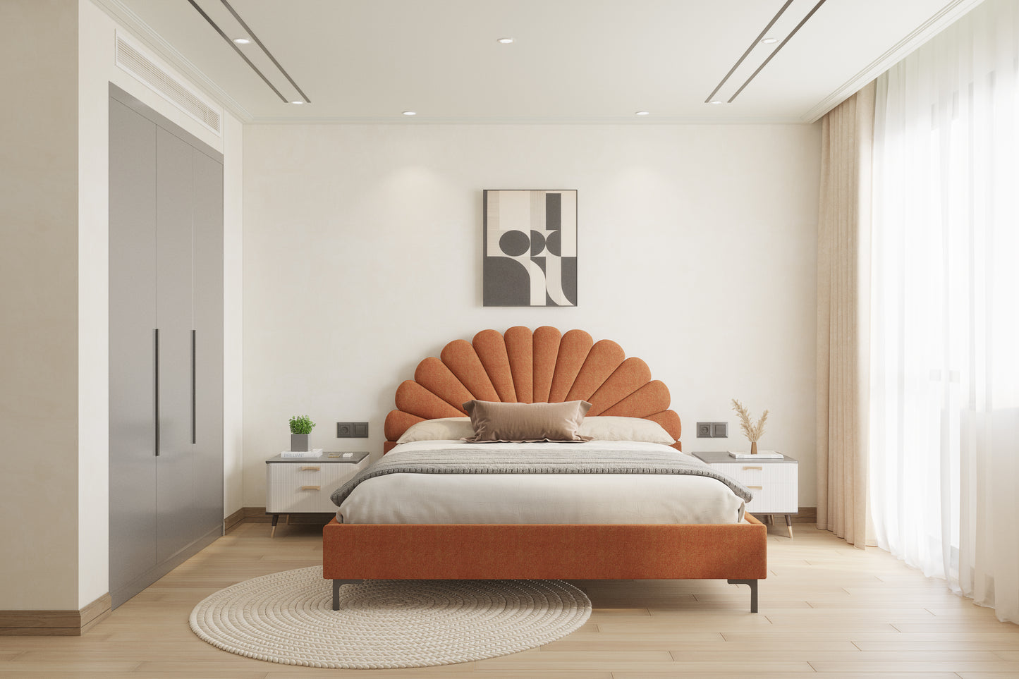 Satin Bed (Fully Upholstered) 50+ colour options - King Size