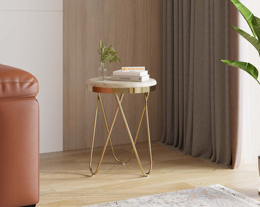 Clos Side Table with Australian Onyx Top - Furnishka