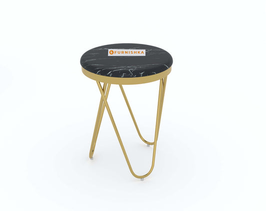 Clos Side Table with Black Engineered Marble Top - Furnishka