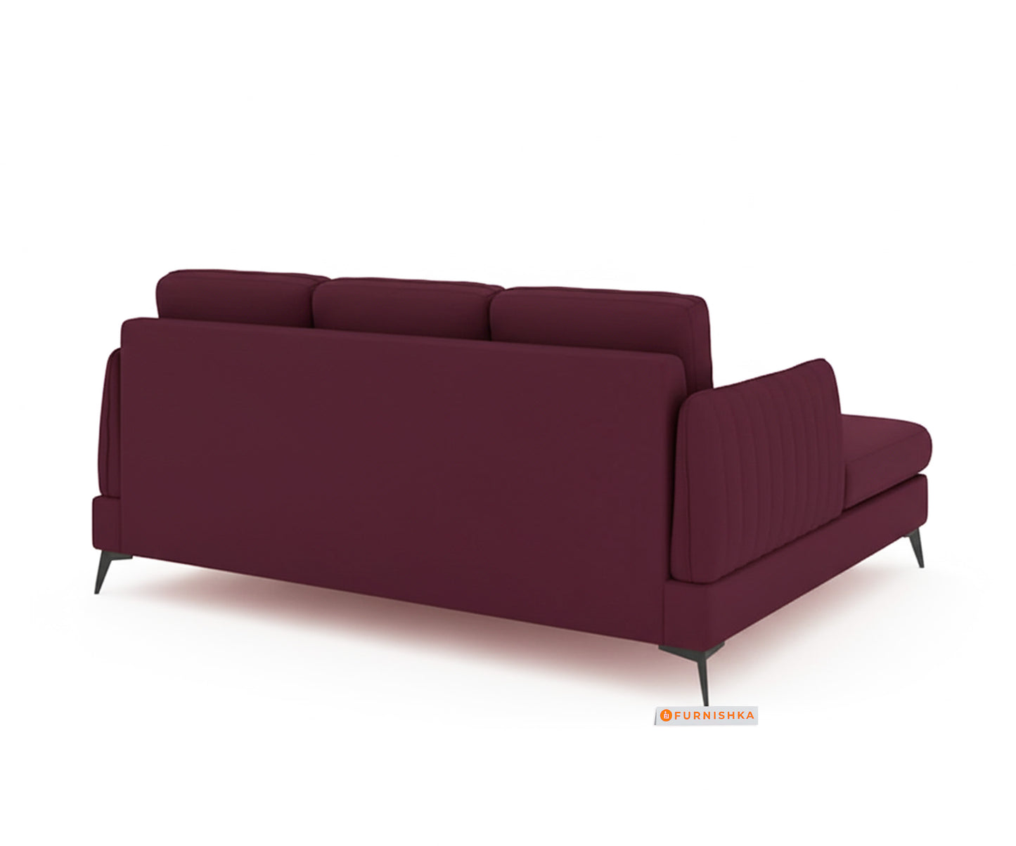 Corbida 2 Seater L Shape Sofa RHS - Red Wine - Furnishka