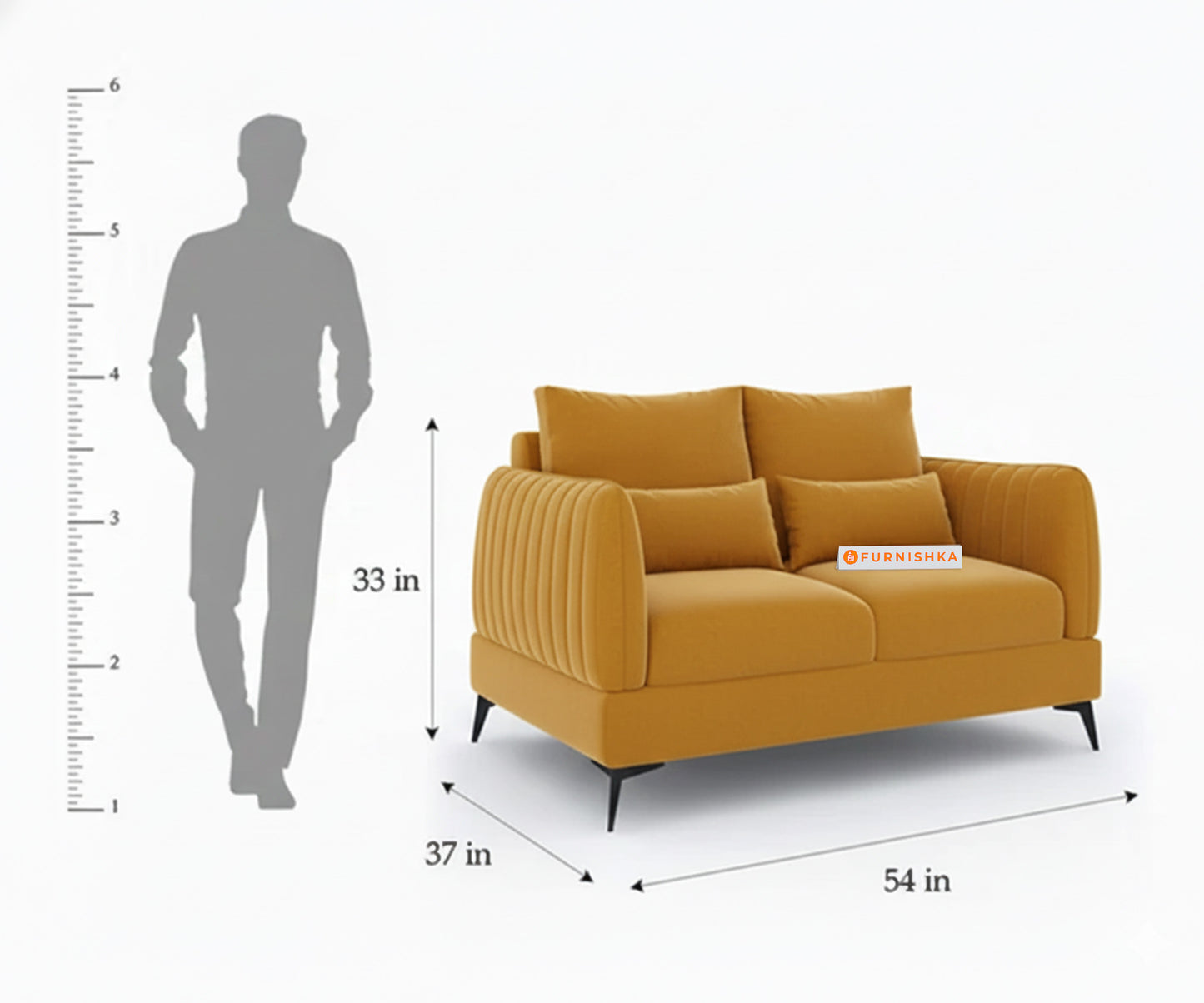 Corbida 3+2 Seater Sofa Set - Mustard Yellow - Furnishka