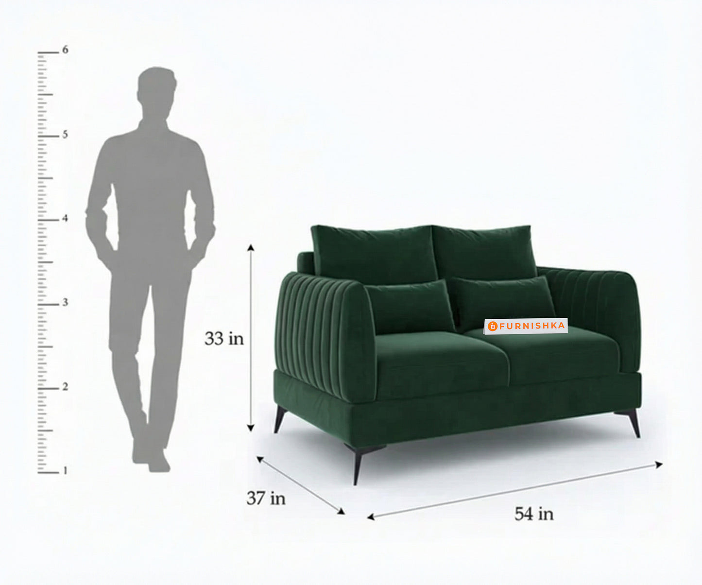 Corbida 3+2 Seater Sofa Set - Pine Green - Furnishka