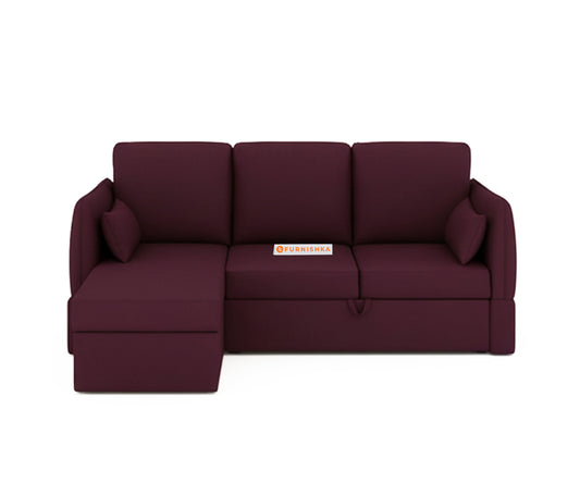 Corbida Sofa 2+L LHS Sofa cum Bed - Pull out Type Red Wine
