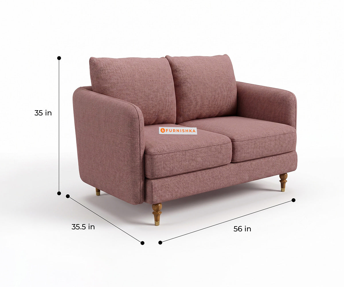 Flora 2 Seater Sofa in Vintage Aqua