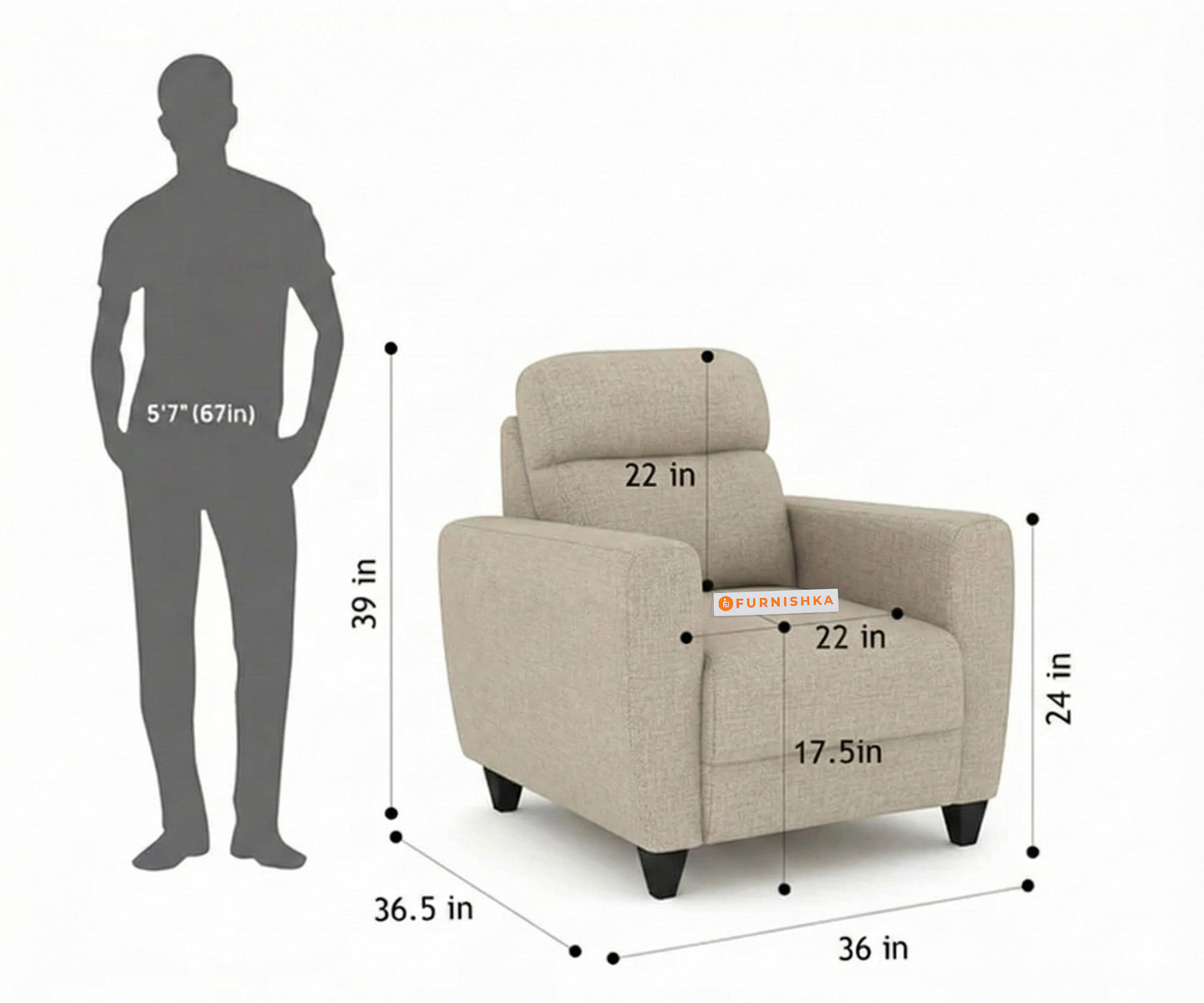 Daina 3+1+1 Seater Sofa Set Light Beige - Furnishka