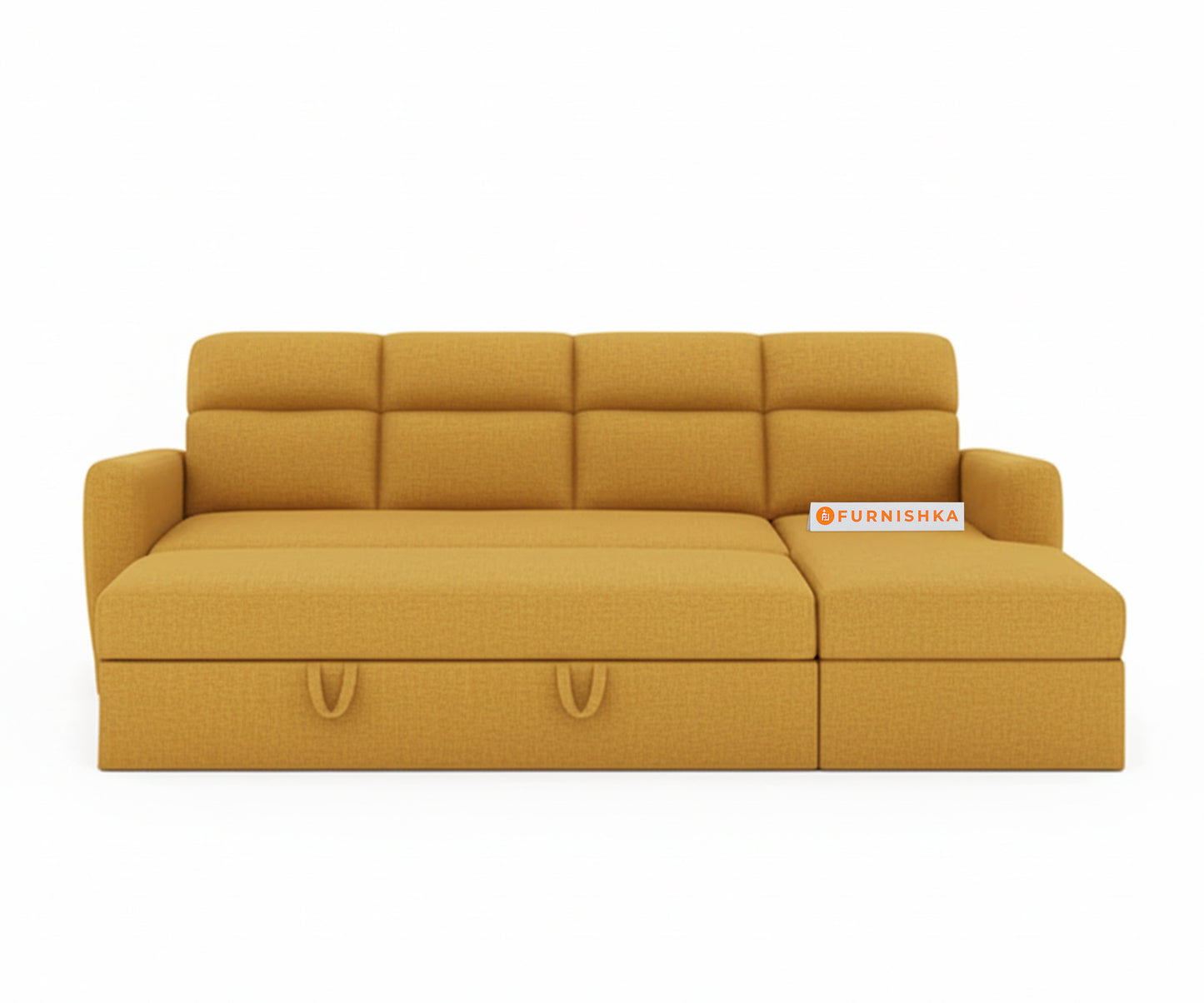 Daina 3 Seater Sectional Sofa cum Bed - RHS Mustard Yellow - Furnishka