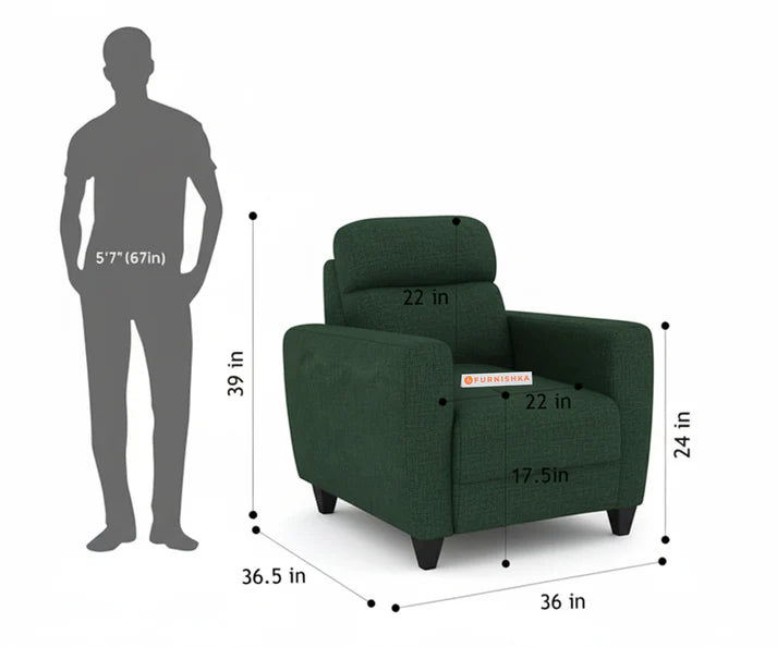 Daina 3+1+1 Seater Sofa Set Pine Green