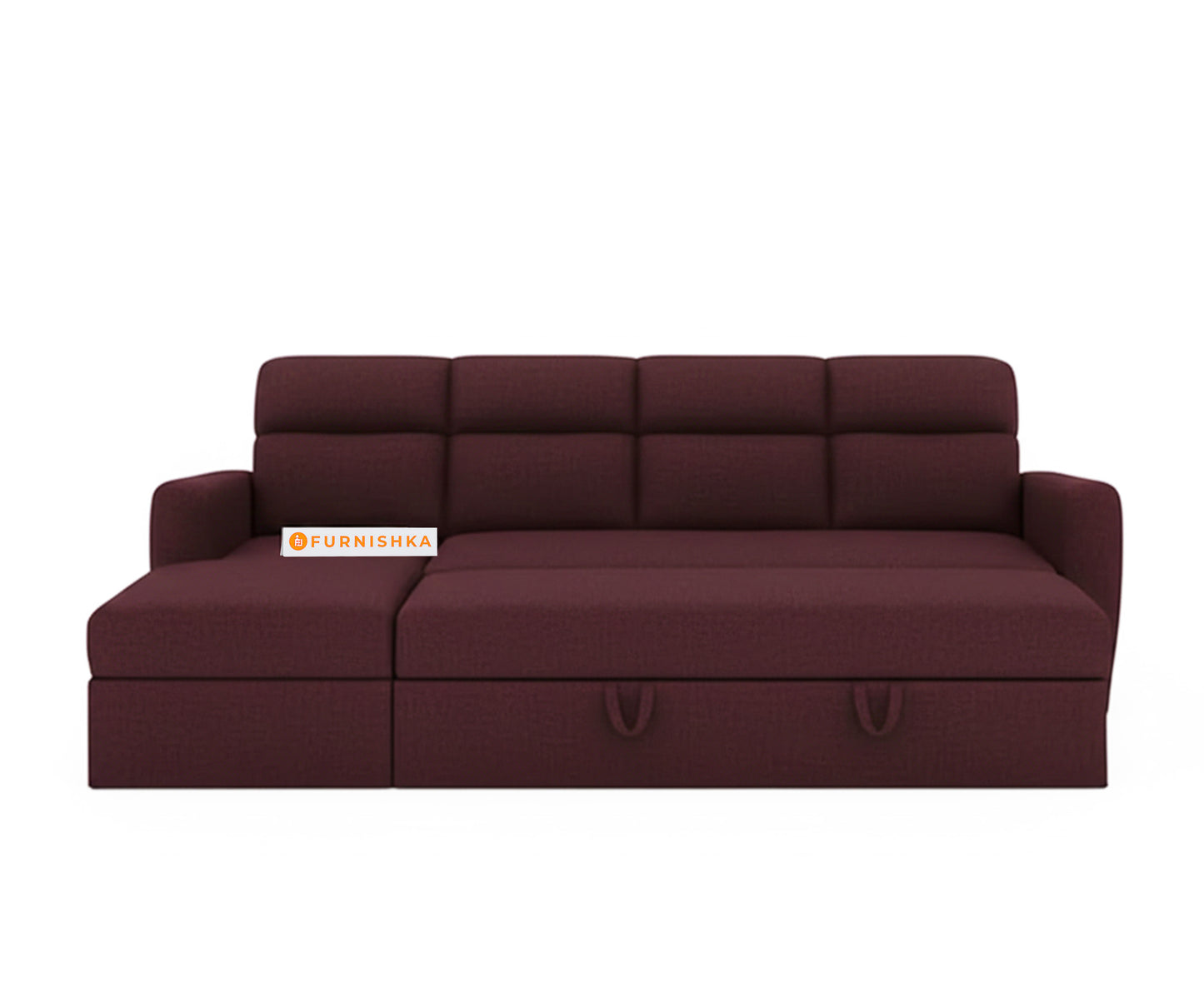 Daina 3 Seater Sofa cum Bed - LHS Red Wine