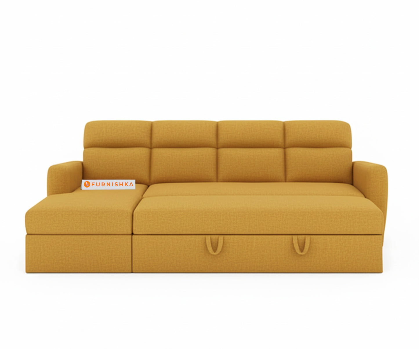 Daina 3 Seater Sectional Sofa cum Bed - LHS Mustard Yellow