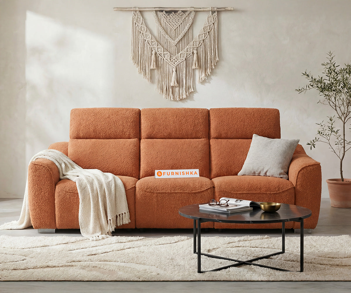 Dalton 3 Seater Sofa Set With Anthology Fabric Orange - Furnishka