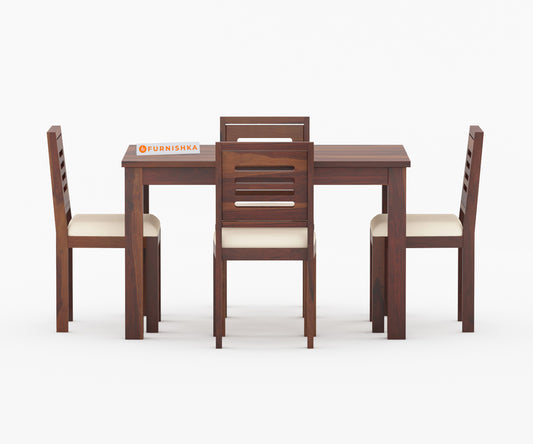 Daria Sheesham Wood 4 Seater Dining Sets With Cushion Top Chairs - Furnishka