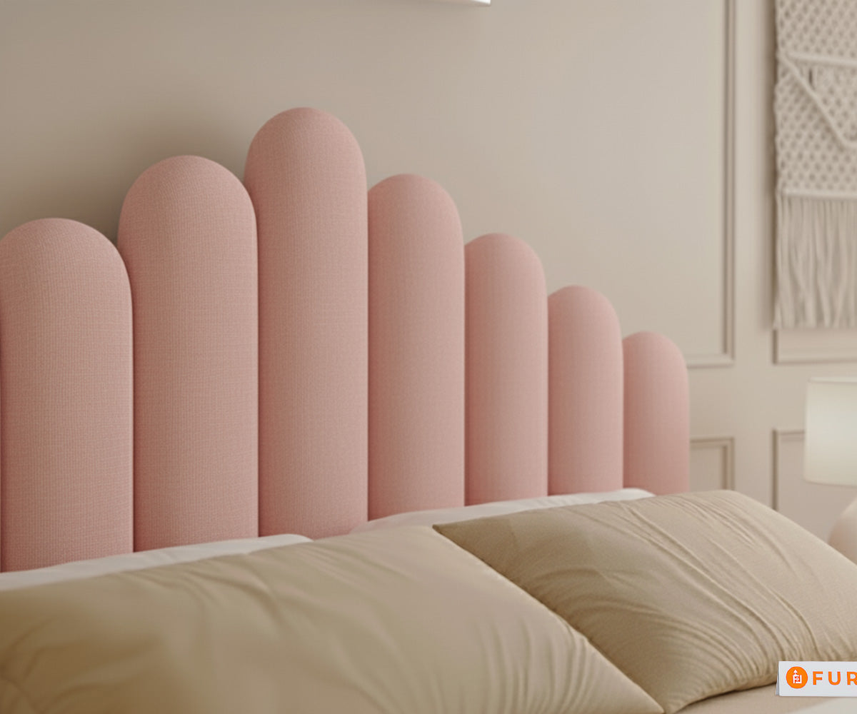 Dora Real Teak wood Hydraulic Bed King Size - Flamingo Pink - Furnishka